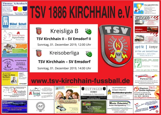 01.12.2019 TSV 1886 Kirchhain vs. SV Emsdorf