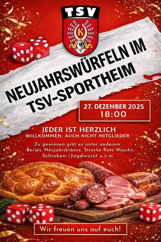 🥳 Neujahrswürfeln im TSV-Sportheim! 🎲